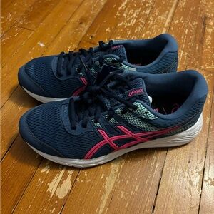 ASICS Blue and Pink Athletic Shoes